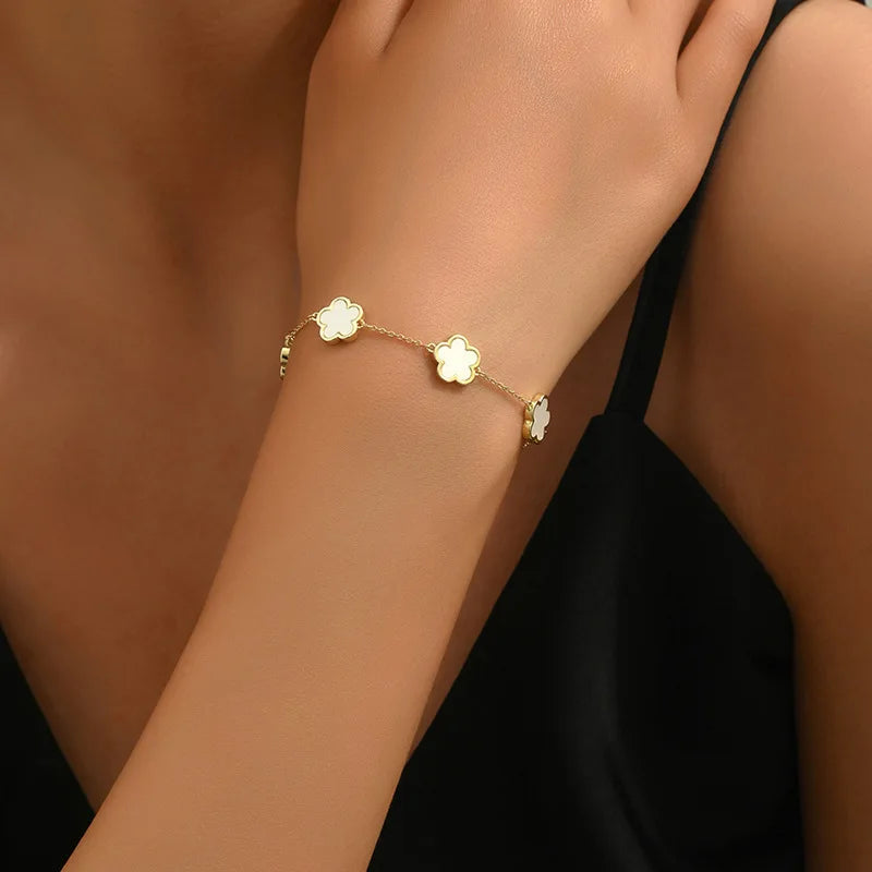 Leaf Flower Charm Bracelets for Women