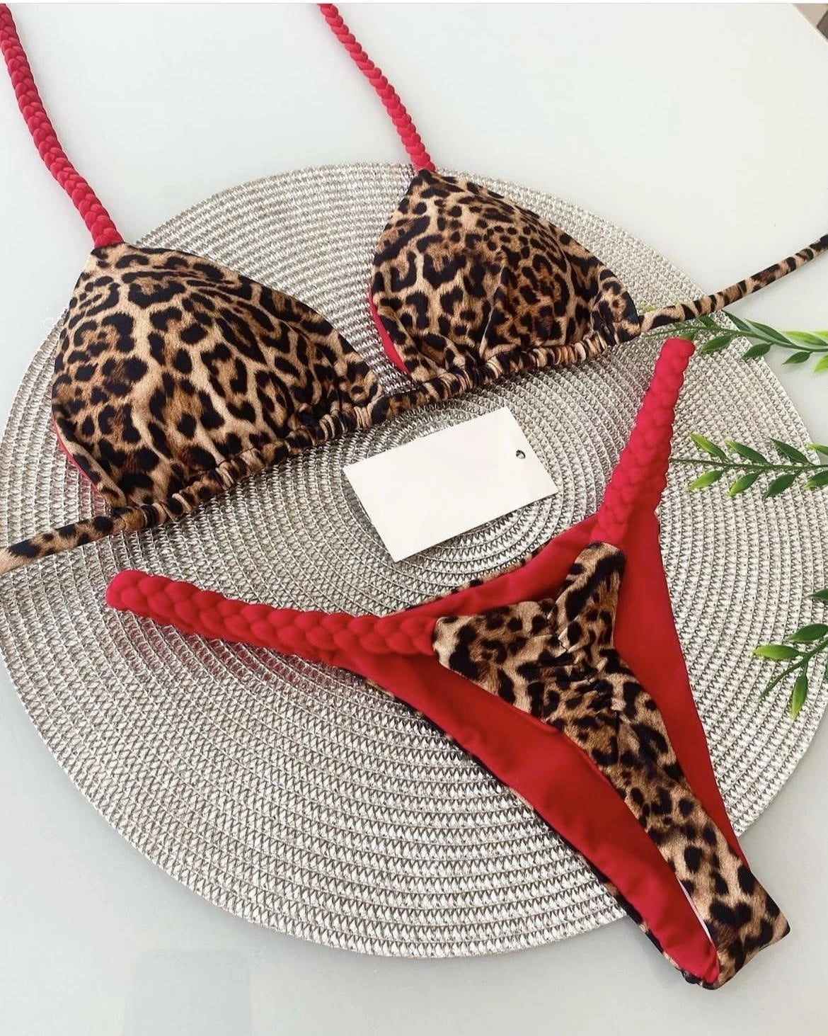 Zebra Print High Waist Bikini Set