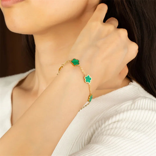 Leaf Flower Charm Bracelets for Women