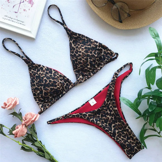 Sexy Leopard Print Bikini Set